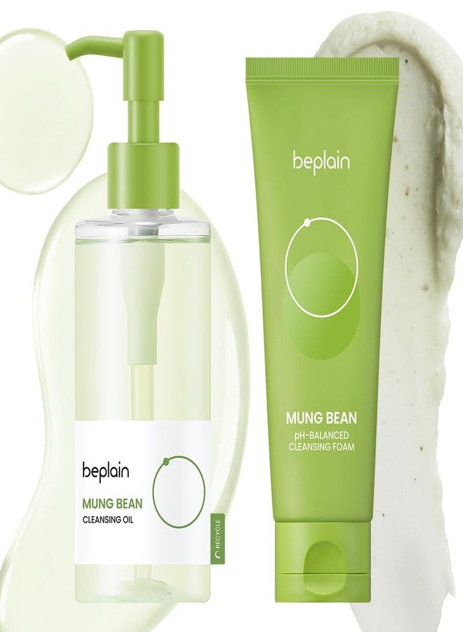 beplain Mung Bean Pore Care Duo - Cleansing Oil & Cleansing Foam | Korean Skin Care | Suitable for Sensitive Skin |(6.76fl.oz/200ml) (5.4fl.oz/160ml) - Image 1